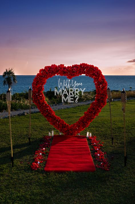 #proposalideas #proposal #caymanislands #love #engagment #grandcayman Heart Arch Proposal, Mexican Proposal Ideas, Romantic Proposal Ideas Outdoors, Proposal Decorations Outdoor, Wedding Proposal Ideas Beach, Proposal Decor Ideas, Marry Me Proposal Ideas Romantic, Small Proposal Ideas, Heart Proposal