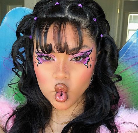 Butterfly Makeup, Halloween Makeup Pretty, Rainbow Palette, Rave Makeup, Graphic Makeup, Fairy Makeup, Dope Makeup, Makeup Aesthetic, Cute Makeup Looks