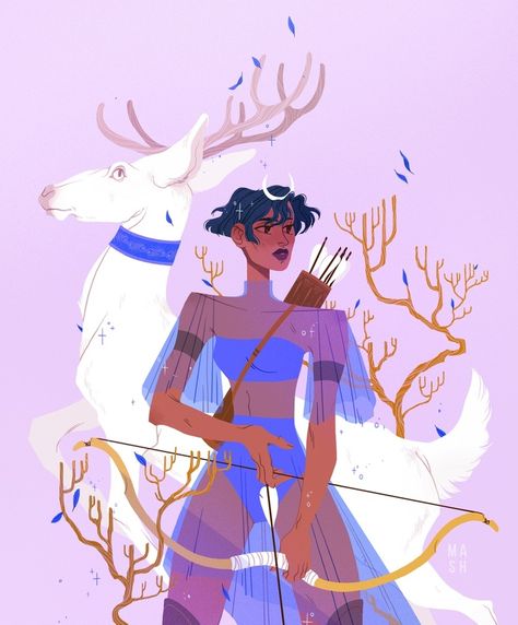 Samantha Mash, Evvi Art, Solitary Life, Sagittarius Woman, Goddess Of The Hunt, Ancient Greek Goddess, Bel Art, Posca Art, Greek Mythology Art