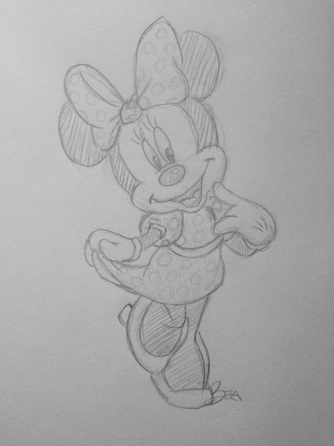 Minnie Mouse Sketch Drawing Of Minnie Mouse, Minnie Mouse Drawing Sketches, How To Draw Minnie Mouse, Minnie Mouse Drawing Easy, Minnie Drawing, Minnie Mouse Sketch, Mickey Mouse Drawing, Draw Mickey Mouse, Easy Steps To Draw