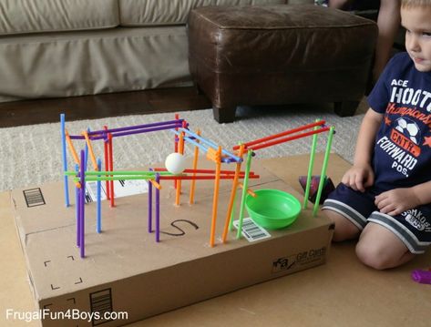 Engineering Project for Kids: Build a Straw Roller Coaster! - Frugal Fun For Boys and Girls 4th Grade Science Experiments, Straw Activities, Funny Activities, Stem Kids, Engineering Challenges, Summer Stem, Coaster Ideas, Steam Projects, Stem Challenge