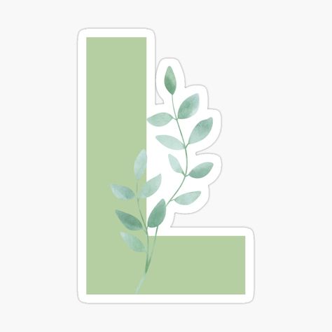 Get my art printed on awesome products. Support me at Redbubble #RBandME: https://www.redbubble.com/i/sticker/The-letter-L-sage-green-decorative-monogram-by-baeyoncemd/67102358.EJUG5?asc=u Sage Green Aesthetic Stickers, Huruf L Aesthetic, L Letter Aesthetic, L Aesthetic Letter, L Letter Design Art, Sage Green Stickers, Letter L Design, Ipad Image, Phone Images