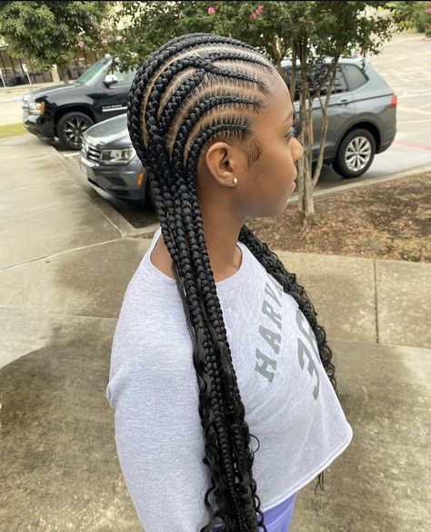 Cornrows Braids For Black Women, Braided Hairstyles For Black Women Cornrows, Big Box Braids Hairstyles, Feed In Braids Hairstyles, Faux Locs Hairstyles, Braided Cornrow Hairstyles, Braids Hairstyles Pictures, Cute Box Braids Hairstyles, Stitch Braids