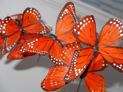 a juicy kind of colour. « FEED THE MINDS Butterfly Wedding Centerpieces, Butterfly Fascinator, Butterfly Wedding Theme, Butterfly Centerpieces, Orange Butterflies, Feather Bouquet, Hat Hair, Butterfly Wedding, Orange Butterfly