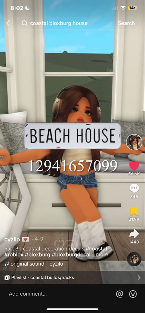 Bloxburg Coastal House No Gamepasses, Costal Decals Bloxburg Surfboard, Bloxburg Beach House Wallpaper Codes, Costal Outfit Codes Bloxburg, Roblox Coastal Outfit Codes, Bloxburg Coastal Outfit, Coastal Roblox Outfits, Coastal Bloxburg Outfit Codes, Bloxburg Surf Board Code