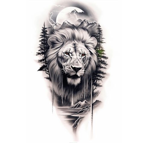 I will create your unique professional tattoo design Lion Head Tattoo Design, Inside Tattoo, Head Tattoo Design, Lion Back Tattoo, Lion Head Tattoos, Head Tattoo, Lion Tattoo Design, Design Advertisement, Head Tattoos