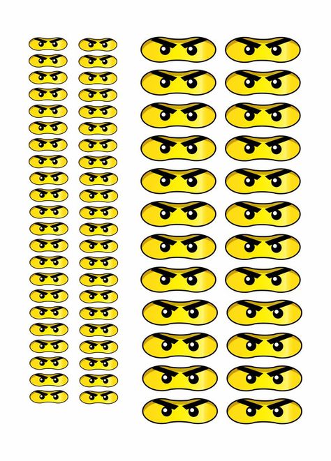 Ninjago Eyes Printable Free, Ninjago Birthday Theme, Lego Ninjago Party Ideas, Ninjago Themed Birthday Party, Ninjago Face Paint, Ninjago Decorations, Ninjago Birthday Decorations, Ninjago Party Ideas, Ninjago Masks