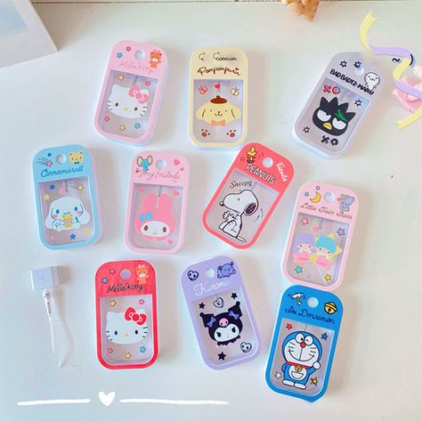 Kawaii My Melody Cinnamoroll Cartoon Bottled 45ml Card Spray Perfume Alcohol Hand Sanitizer Empty Bottle Carry-on Spray Gift - Movies & Tv - AliExpress Bottle Cute, Botol Air, Bottle Dispenser, Produk Apple, Hello Kit, Alcohol Gifts, Cute Stationary, Hello Kitty My Melody, Cute School Supplies