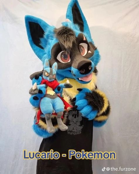 Fursuit Species, Unique Fursuits, Fursuit Inspiration, Fursuit Ideas, Fursuit Tutorial, Fur Suit, Fur Suits, Lucario Pokemon, Fursuit Head