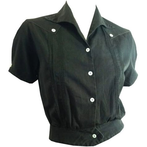 Bad Girl Soft Black Cotton Blouse w/ Pleat and Button Details circa... ($50) ❤ liked on Polyvore featuring tops, blouses, shirts, 1950s, crop tops, long blouse, shirt blouse, button shirt and pleated sleeve blouse Vintage Black Buttoned Tops, Cheap Black Button-up Top, Black Cotton Blouse, Black Button-up Tops With Covered Buttons, Luxury Black Button-up Top, Washed Black Cotton Button-up Top, Vintage Blouses, Girl Soft, Blouse Cotton