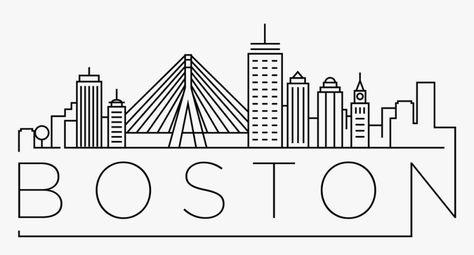 Boston Skyline Tattoo, Boston Logo, City Outline, Boston Tattoo, Clip Art Black And White, Skyline Tattoo, Skyline Drawing, Boston Poster, Boston Art