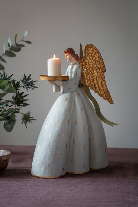 Ceramic Angels Sculpture, Cage Dolls, Unexpected Gifts, Tin Candle Holders, Christmas Boards, Charity Christmas Cards, Angel Theme, Luxury Home Accessories, Winter Decorating