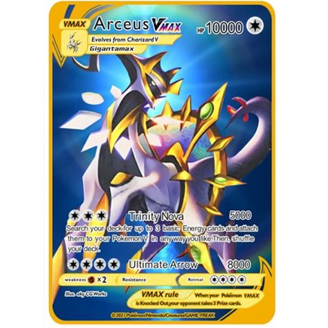 New 10000point Arceus Vmax Pokemon English Cards Metal Diy Card Charizard Golden Limited Edition Kid Gift Game Collection Cards - Game Collection Cards - AliExpress Pokemon Card Packs, Ancient Mew, Pokemon Cards Legendary, Carta Pokemon, Kartu Pokemon, All Pokemon Cards, Rare Pokemon Cards, Abc Disney, 151 Pokemon