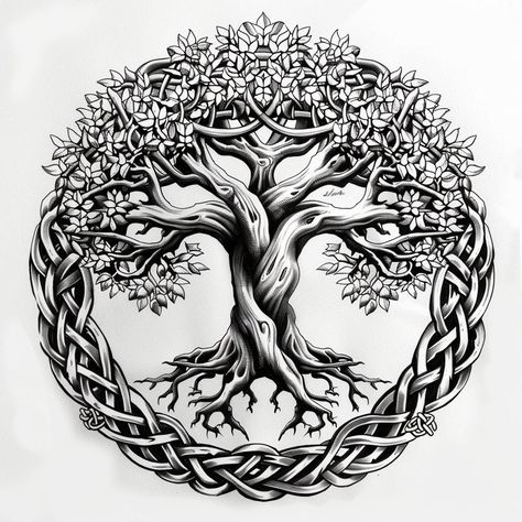 Norse Tree Of Life Tattoo Vikings, Tree Of Life Tattoo Hand, Celtic Bicep Tattoo Men, Yggdrasil Tree Tattoo, World Tree Tattoo Norse Mythology, Yddrasil Tree Tattoo, Nordic Tree Of Life Tattoo, Celtic Tree Of Life Tattoo Men, Tree If Life Tattoo