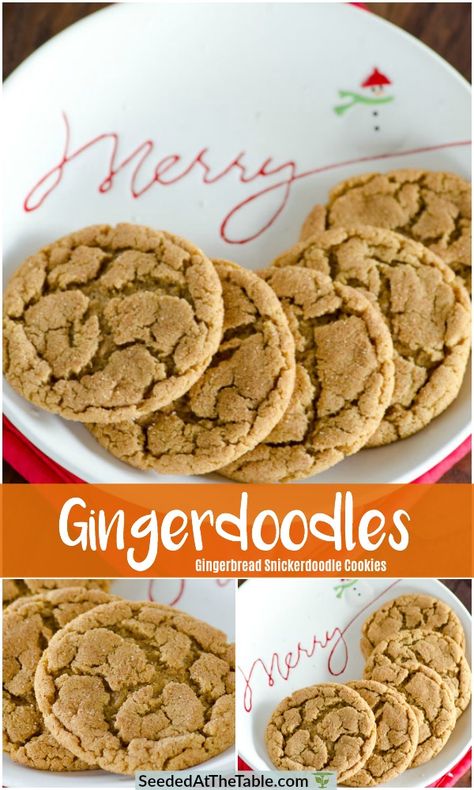 Gingerbread Snickerdoodle Cookies, Gingerdoodles Cookies Recipe, Ginger Snickerdoodle Cookies, Fall Cookie Packaging Ideas, Ginger Doodle Cookies, Ginger Doodle Cookies Recipe, Crumbl Cookie Copycat Gingersnap, Ginger Thins Cookies, Chewy Ginger Snap Cookies