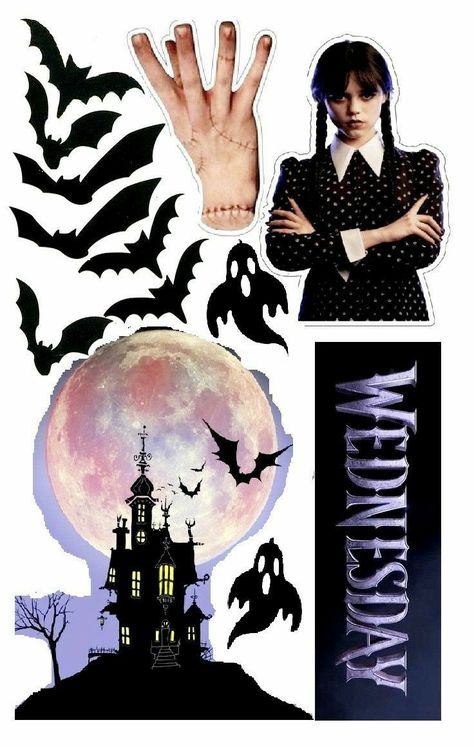 Wendsday Cake Topper, Wensday Cake Topper Printable, Wednesday Cake Topper Printable, Wednesday Topper, Wendsday Birthday Party, Wednesday Cake Topper, Addams Family Theme Party, Addams Family Theme, Halloween Party Planning