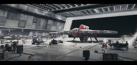 ArtStation - Star Wars: Ahsoka Home One Hangar Star Wars Hangar, Star Wars Architecture, Oc Story, Star Wars Ahsoka, Return Of The Jedi, Portfolio Ideas, Disney Concept Art, Design For Home, Original Trilogy