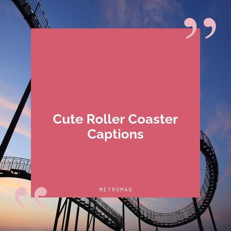 Looking for a fun caption or quote to use on your Instagram roller coaster post? Here are some of the best roller coaster captions and quotes to make your post stand out! See all quotes and captions on https://metromag.com/roller-coaster-captions/ Adventure Captions, Best Roller Coasters, Quotes For Instagram, Roller Coasters, All Quotes, Roller Coaster, Coasters, Make Your, Good Things