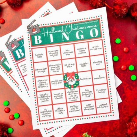 Hallmark Christmas Movie Bingo Printable - Completely Christmas Hallmark Bingo, Hallmark Christmas Movie Bingo, Christmas Movie Bingo, Christmas M&ms, Movie Bingo, Bingo Dauber, Christmas Main, Party Stand, Hallmark Movie