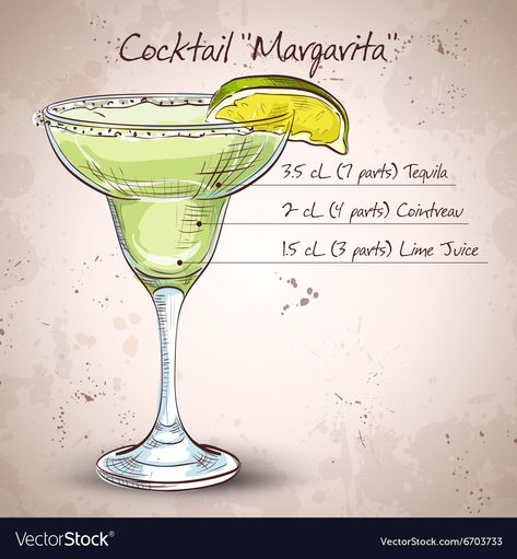 Cocktails Drawing, Resep Koktail, Bartender Drinks Recipes, Cocktail Margarita, Cocktail Design, Margarita Drink, Cocktails Vector, Bartender Drinks, Cocktail Drinks Alcoholic