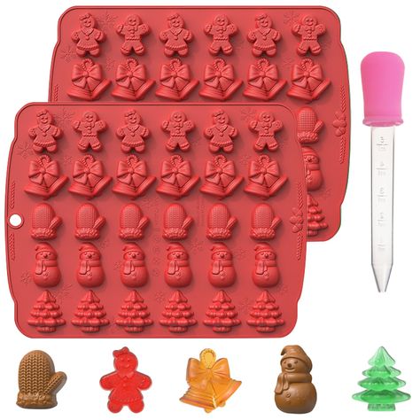 PRICES MAY VARY. 【Measurement】 The silicone Christmas mold is 8.66x 6.69 x 0.6 inch; The gingerbread man size is 1.22 x 0.98 inch; The Christmas bell size is 1.22 x 1.1 inch; The glove size is 1.02 x 0.87 inch; The snowman size is 1.18 x 0.79inch; The Christmas tree size is 1.18 x 1.06 inch 【Premium Material】Made of food grade silicone, which is flexible,durable. Temperature range of -40 to 220 degrees C / -40 to 445F. Safe for ovens, freezers, microwaves and dishwashers 【Multipurpose Use】The Christmas chocolate molds are well-made. Suitable for various Christmas dessert decorations. Perfect for making chocolate,candy, ice cube, pudding, jelly,crayon,fudge,cupcake decoration etc. It can be a wonderful gift to teachers, family and friends 【Easy to Release】 The silicone candy molds are flexi Silicone Christmas Molds, Christmas Dessert Decorations, Christmas Candy Molds, Christmas Chocolate Moulds, Gingerbread Snowman, Christmas Tree Gingerbread, Candy Making Supplies, Making Chocolate, Candy Molds Silicone