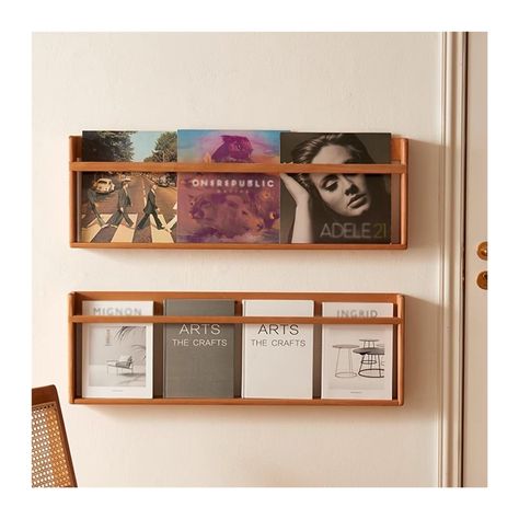 Office Magazine Rack, Brochure Shelf Design, Magazine Wall Rack, Hang Books On Wall, Diy Magazine Holder Wall, Shelf Art Display, Wall Decor Objects, Wall Mounted File Organizer, Magazine Collection Storage