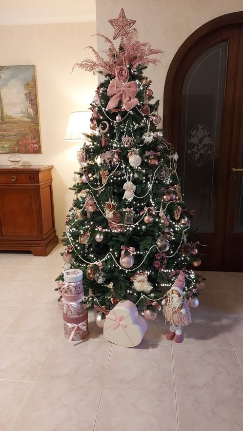 #christmastreedecorations #holidaydecor #festivehome #diyornaments #christmasspirit #holidaydecorideas #winterdecor #christmasdecor #homeaccents Pink Christmas Green Tree, Green Tree Pink Ornaments, Green Christmas Tree With Pink Ornaments, Green Christmas Tree With Pink Decor, Pink Theme Christmas Tree, Green And Pink Christmas Tree, Small Apartment Christmas Tree, Small Pink Christmas Tree, Pink Christmas Tree Decorations