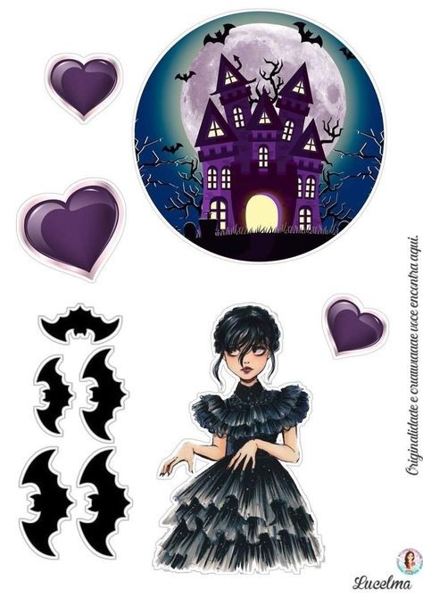 Wendsday Cake Topper, Wednesday Adams Cake Topper, Wendsday Adams Cake, Wednesday Cake Topper Printable, Wendsday Birthday Party, Wednesday Addams Cake Topper, Wednesday Cake Topper, Wednesday Addams Party Ideas, Addams Family Theme Party