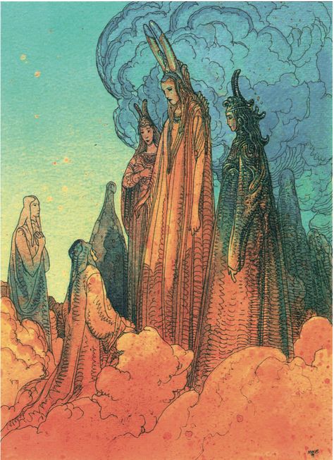 Jean “moebius” Giraud, Moebius Art, Jean Giraud, Dante Alighieri, Bd Comics, Art Et Illustration, The Wizard, Female Character, Comic Illustration