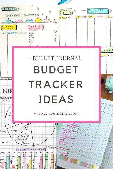 Bullet Journal Budget Trackers that Actually Work — Sweet PlanIt | Printable Planner by  Myra Gross Bullet Journal Budget, Bullet Journal How To Start A, Bullet Journal Tracker, Bullet Journal Hacks, Journal Bullet, Finance Tracker, Budget Tracker, Planner Inspiration, Bullet Journal Layout