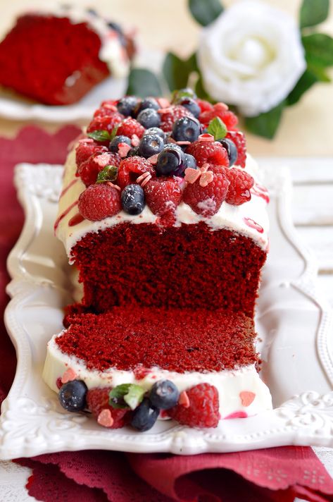 Sprinkles Dress: Red velvet plumcake Red Velvet Cake Recipe Easy, Red Velvet Recipes, Fig Cake, Red Velvet Cake Recipe, Velvet Cake Recipes, Red Cake, Plum Cake, Red Velvet Cake, Velvet Cake