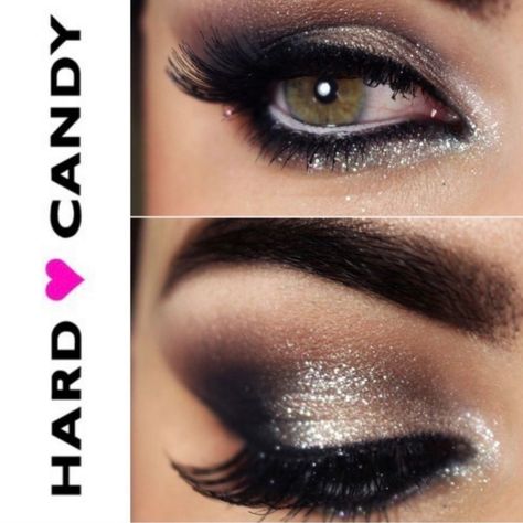 Silver Pencil Eye Liner New And Sealed By Hard Candy Metallic Smokey Eye Makeup, Glitter And Rhinestone Makeup, Brown And Silver Eyeshadow, Rocker Chic Makeup, Maneater Makeup, Smokey Eye Glam, Black Wedding Makeup, Metallic Smokey Eye, 2000s Makeup Looks