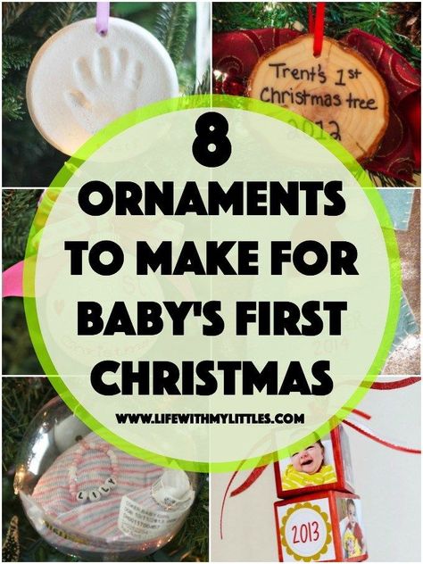 Ornaments To Make With Baby, Homemade Baby Ornaments First Christmas, Diy Newborn Christmas Ornaments, Handmade Baby Christmas Ornaments, Infant First Christmas Crafts, Christmas Gifts From Newborn Diy, Holiday Crafts For Newborns, Diy Newborn Ornaments, Christmas Crafts For Babies First