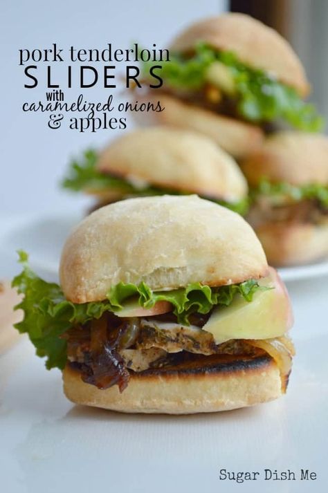 Pork Tenderloin Sliders Pork Tenderloin Sliders, Tenderloin Sliders, Ciabatta Rolls, Pork Tenderloin Sandwich, Slider Sandwiches, Vegan Sandwiches, Lean Pork, Burger Sliders, Ciabatta Bread