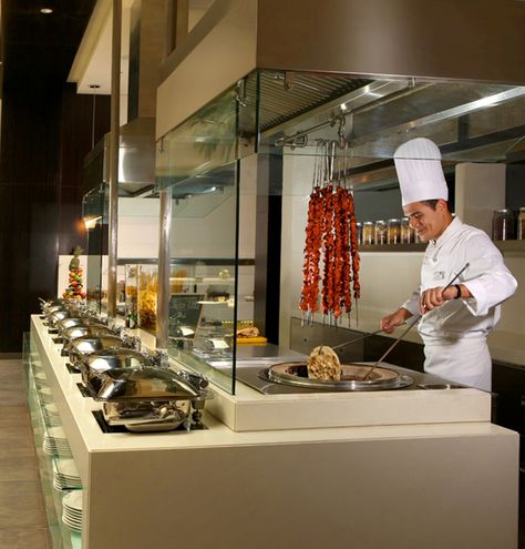 All day dining restaurant offering buffet for breakfast, lunch and dinner. For more details contact (+971) 4 7040000, Email: centro.barsha@rotana.com Hotel Buffet, Dining Buffet, Buffet Decor, Buffet Restaurant, Hotel Kitchen, Buffet Display, Counter Design, Open Concept Kitchen, Restaurant Kitchen