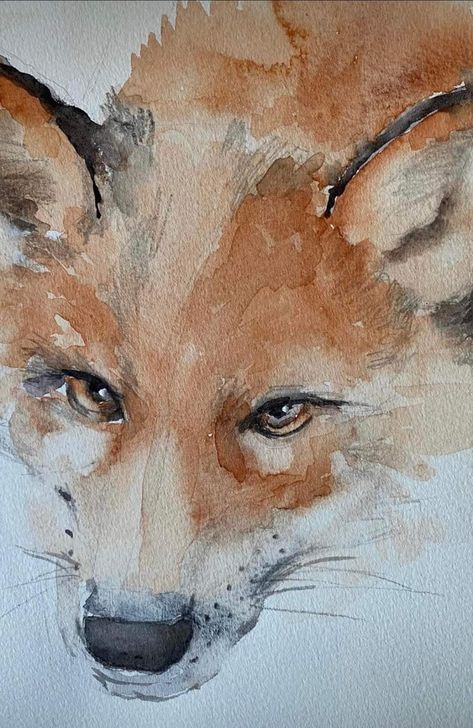 Animal Watercolour, Fox Artwork, Watercolor Paintings Of Animals, Farmhouse Paintings, Fox Painting, Watercolor Calligraphy, Animal Portraits Art, Watercolor Painting Techniques, Watercolor Palette