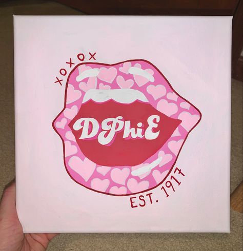 Delta Phi Epsilon Canvas, Dphie Canvases, Zta Canvas, Sorority Canvas Art, Sorority Canvas Paintings, Sorority Canvases, Rhinestone Canvas, Big Little Canvas, Sorority Art