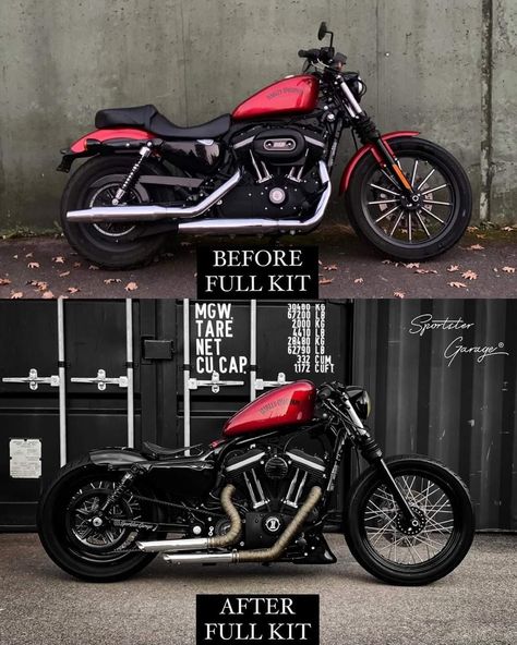 Iron 883 Bobber, Garage Motorcycle, Custom Bikes Cafe Racers, Bobber Motorcycles, Bike Couple, Sportster Iron, Sportster Bobber, Custom Motorcycles Harley, Harley Davidson Iron 883