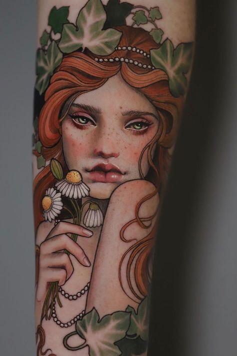 Hannah Flowers, Tato Irezumi, Traditional Tattoo Woman, Tato Tradisional, Art Nouveau Tattoo, Neo Tattoo, Nouveau Tattoo, Irezumi Tattoos, Inked Magazine