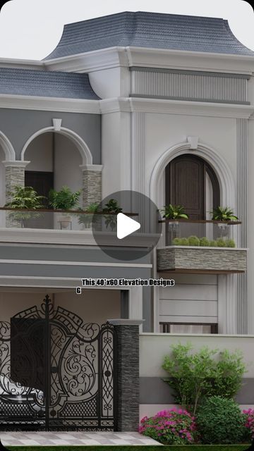 The Home Design Studio ( Ar Gurpreet Gill ) on Instagram: "NEW CONCEPT DESIGN  This Kind Of Elevation Design Gives You Royal Feeling of Luxury And Expensive Villa In Small Ploted Size Houses. Hope Every Body Likes my this Concept The Home Design Studio  40' feet Wide Corner Elevation Design  Try to Make Something Unique and better from My Previous Works . #elevation #site #sitework # exterior #interior #house #design #latestelevation #project #work #random #classichouse #im_preet_gill_ #viral #viralpost #reelsinstagram #reels #viralvideos #reelsvideo #viralreels #trendingreels #latesthousedesigns #villa #furniturearchitecture" Classical House Elevation, New Classic Villa Exterior Design, Corner Elevation Design, Corner House Elevation Design, Corner Elevation, Classical Elevation Design, Classic Villa Exterior, New Classic Villa, Classic Elevation