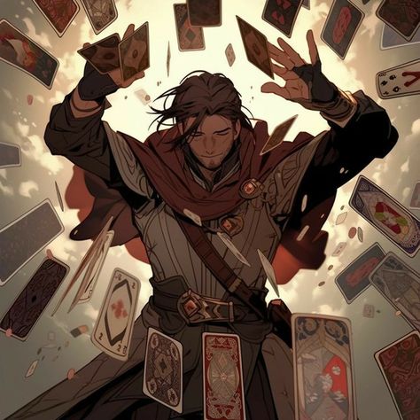 Card Magician Character Design, Dungeons And Dragons Character Design, Rpg Character Art Male, Dnd Characters Design, Dnd Male Character Design, Dnd Characters Character Concept, Dnd Male Character, Male Fantasy Oc, Dnd Concept Art