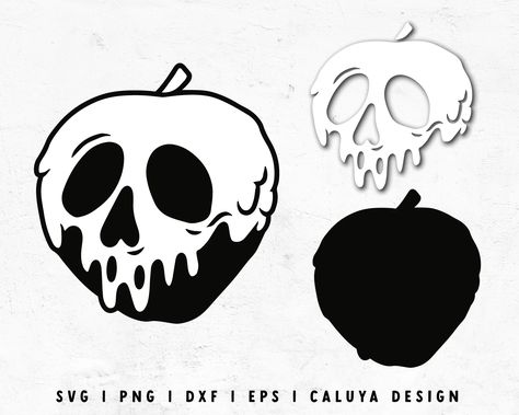 Caluya Design Free Svg, Skull Svg Files Free, Halloween Svgs Free, Apple Skull, Snow White Svg, Cricket Designs, Halloween Filters, Caluya Design, Cute Halloween Svg