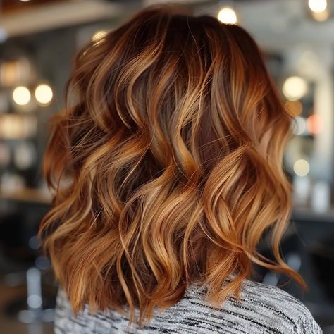 Auburn Caramel Hair Color, Fall Color Inspiration, Auburn Dimensional Hair, Fall Balayage Short Hair, Highlights On Auburn Hair, Honey Auburn Hair, Medium Length Auburn Hair, Warm Auburn Hair, Light Auburn Hair Color With Highlights