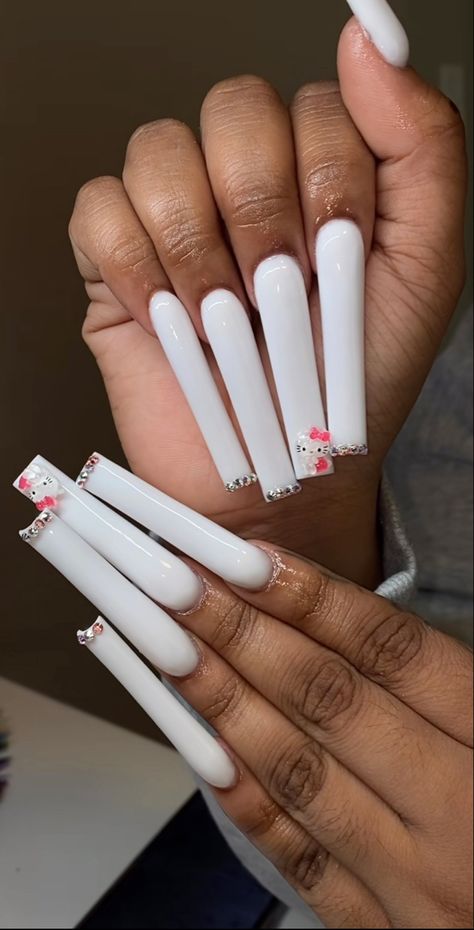 2025 Summer, Nails Y2k, Girl Nails, French Tip Acrylic Nails, Kawaii Nails, Girls Nails, Lashes Makeup, Nails Designs, Glow Up?