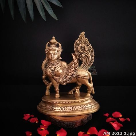 The DIvine Kamadhenu on a pedestal Antique Collectables, God Idols, Vintage Statues, Pooja Room Design, Delicate Features, Goddess Lakshmi, Pooja Room, Pooja Rooms, Lord Vishnu