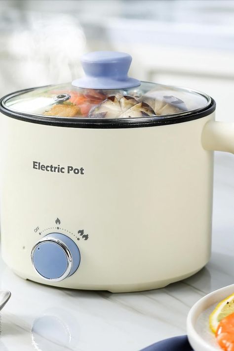 Electric Hot Pot:1.5 L Ramen Cooker, Dual Power Mini Portable Multi-Functional Lazy Pot for Pasta, Noodles, Egg, Soup, Non-Stick Noodle Cooker with Boil Dry Protection for Dorm, Office (Beige)
Multi-Function Electric Pot- YOOLYQI hot pot electric is equipped with dual power regulation functions (300 W and 600 W), you can choose the desired power freely. At 300 W power, the rapid ramen cooker is perfect to make oatmeal, spaghetti and eggs. Spaghetti And Eggs, Ramen Cooker, Egg Soup, Office Beige, Make Oatmeal, Electric Pot, Rice Cookers, Shabu Shabu, Electric Cooker