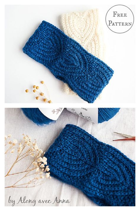 Snow Drop Headband Free Knitting Pattern Earwarmer Knitting Patterns, Knitted Headband Free Pattern, Knitted Headbands, Couture Invisible, Snow Drop, Knitting Needle Case, Knit Headband Pattern, Knitted Headband, Headband Pattern