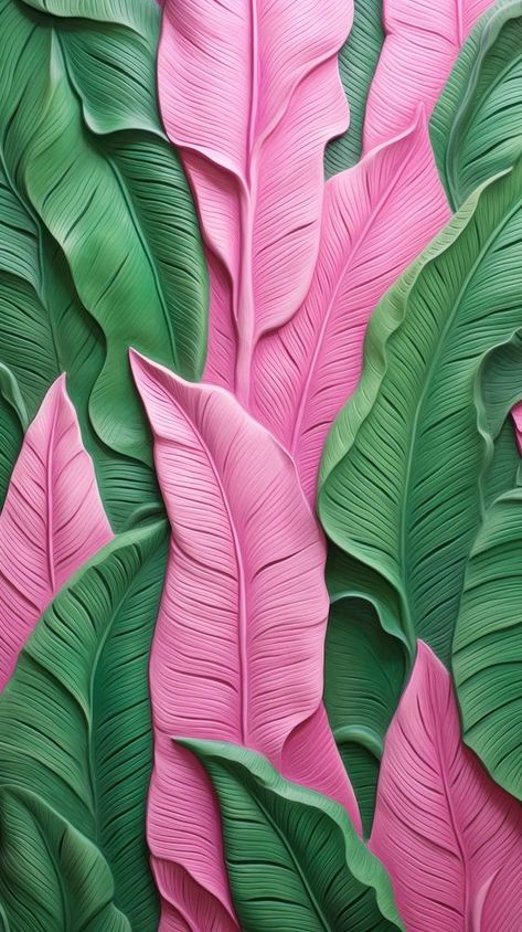 Pink banana leaf bas relief pattern art plant green. | premium image by rawpixel.com / Tang Banana Leaf Background, Shadow Tree, Clay Patterns, Palm Tree Plant, Pink Banana, Wallpaper Iphone Wallpaper, Purple Wallpaper Iphone, Bas Relief, Nature Plants