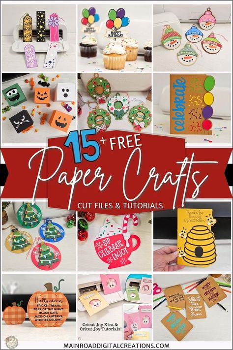 Free paper craft SVGs, Cricut paper crafts, DIY paper crafts for holidays, Cricut Joy Xtra tutorials, Halloween crafts, Free SVG for Cricut, DIY crafts, papercraft SVG, Cardstock crafts, Free SVG for Christmas, cupcake topper SVG, bookmark SVG, How to make a bookmark with your Cricut Easy Cardstock Cricut Projects, Cricut Paper Crafts To Sell, Cricut Projects Paper, Card Stock Crafts, Cricut Paper Projects, Cricut Paper Crafts, Cardstock Crafts, Paper Christmas Ornaments, Card Making Templates