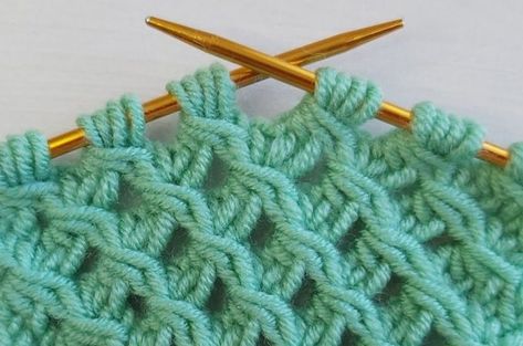 Knitting - Crochet & Knit by Beja - Free Patterns, Videos + How To Lidia Crochet Tricot, Puff Stitch Crochet, Crochet Leaf Patterns, Tunisian Crochet Stitches, Easy Stitch, Bobble Stitch, Knit Stitch Patterns, Beautiful Knitting, Knitting Techniques